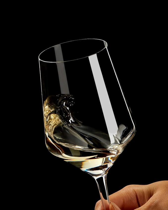 Red Wine Glasses Set of 6, Premium Crystal Wine Glasses Hand Blown, 15 oz,Thin Rim,Long Stem,Perfect for Red or White,Daily Use,Unique Wedding Anniversary or Birthday Gift