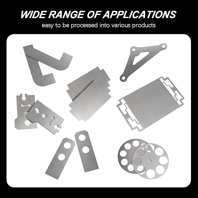 TEN-HIGH 2 Pack 22 Gauge Mild Steel Sheet Metal Plate 8 x 8 Inch Cold Rolled Steel Plate for Professional Industrial Use and DIY Projects - Smooth Surface, Easy to Form and Weld