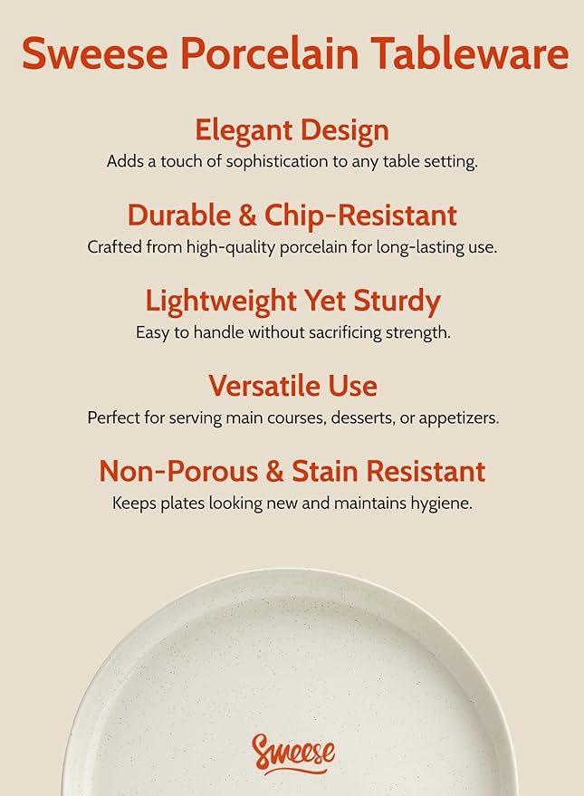 Sweese Porcelain Dessert Plates 7.4 Inch Set of 6 - Dove Gray Salad Plates, Dishwasher Microwave Safe, Smooth Glaze
