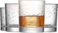 SHOSHIN Premium Hand Cut Whiskey Glasses (13 OZ, Set of 4) - Handmade Double Old Fashioned Scotch Glasses - Gift for Bourbon Lovers - Style Glassware for Rum - Fish Pattern set of 4