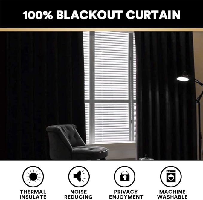 PrinceDeco Blackout Curtains for Bedroom 100% Blackout Thermal Insulated with White Liner Light Grey Curtains Grommet Linen Curtains 84 inches Long,Vertical Drapes Privacy for Bedroom,2 Panels