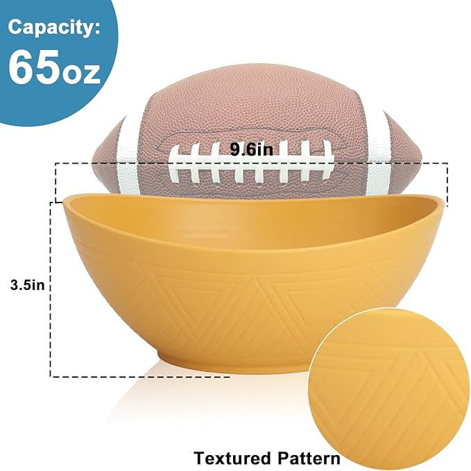 65 OZ Wheat Straw Bowls Set of 4, Large Unbreakable Salad Bowls, Microwave & Dishwasher Safe Big Serving Bowl, Kitchen Bowl Mixing Bowl for Popcorn, Cereal, Soup and Oatmeal (Multicolor)