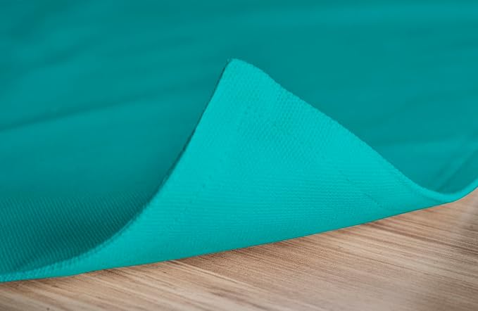 Calicot Placemats Set of 6 100% Cotton Washable Cloth Place Mats, Reusable Table Mats for Spring/Summer & Thanksgiving Christmas Decorations Kitchen Dining Party Wedding (Teal Blue, 13" x 19")