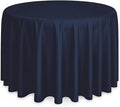 Lann's Linens - 108" Round Premium Tablecloth for Wedding/Banquet/Restaurant - Polyester Fabric Table Cloth - Navy Blue