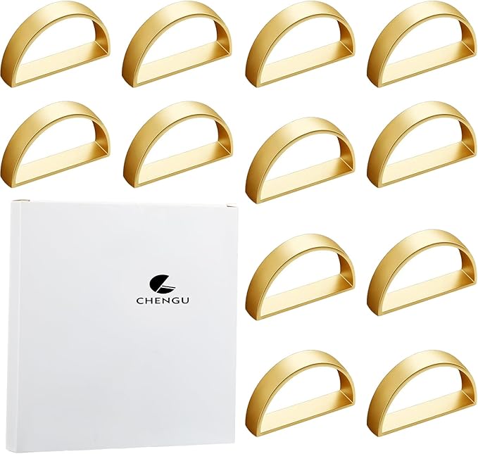 40 Pcs Stainless Steel Napkin Rings Metal Napkin Ring Holders Valentine's Day Modern Serviette Buckles Metallic Adornment for Spring Table Kitchen Dinner Party Wedding(Matte Gold Semicircle)