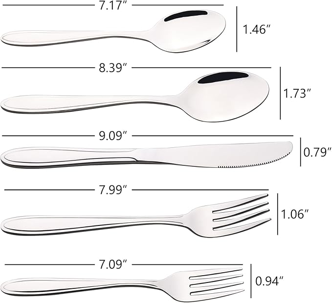 40-Piece Stainless Steel Flatware Set, Cutlery Set Service for 8
