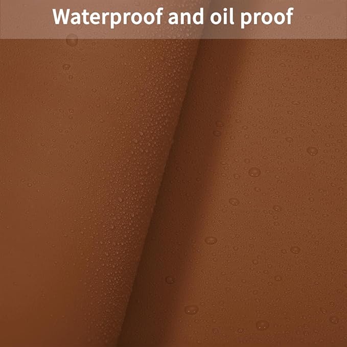 Round Table Cover - Can Be Used On Both Sides Waterproof and Easy to Clean Good Flatness Used for Dining Table(Brown+Gray Dia.48Inch)
