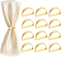 Gold Napkin Rings, Thanksgiving Christmas Napkin Rings Set of 12, Nickel-Plated Steel Table Decor for Festival Party - Horseshoe Shape