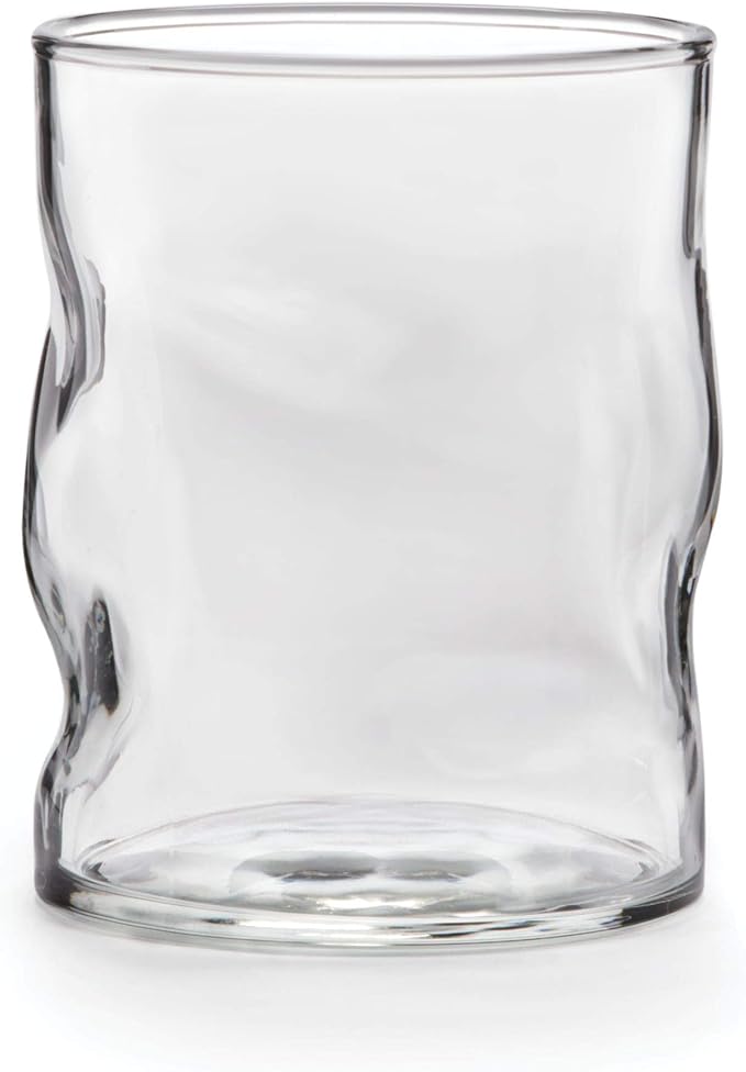 Libbey Lava Rocks Glasses Set, Free Form Glassware Drinking Glasses Set of 8, Tactile, All-Purpose, Dishwasher Safe Glasses for Cocktail Parties