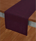 Solino Home Linen Chambray Burgundy Table Runner 144 Inches Long - Athena, 100% Pure Linen 14 x 144 Inch Table Runner for Valentines