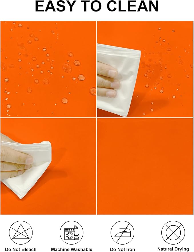 Fokitut 2 Pack Waterproof Round Tablecloth, 90 Inch, Stain Resistant and Wrinkle Polyester Table Cloth, Fabric Table Cover for Kitchen Dining, Wedding, Party, Holiday Dinner-Orange