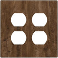 Light Switch Cover Brown Rustic Wood Grain Farmhouse 2 Gang Decorative SwitchPlates Double Duplex Wall Plates Switch Plates and Outlet Covers for Cabin Bedroom Decor