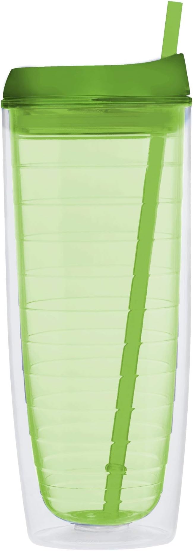 DISCOUNT PROMOS Tall Orbit Acrylic Tumblers 20 oz. Set of 10, Bulk Pack - Perfect for Iced Coffee, Soda, Other Hot & Cold Beverages - Lime Green