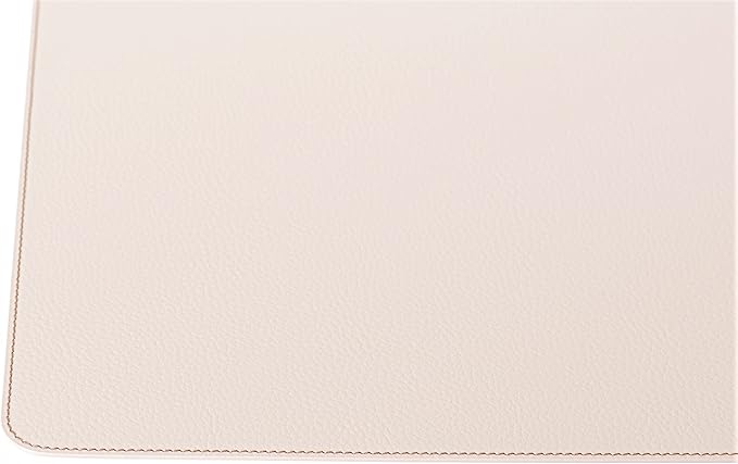 Nikalaz Set of 6 Placemats Made of Recycled Leather (18"x13", Creamy White/Beige with Light Pink Nuance)