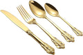 Gold Silverware Set 18/10 Stainless Steel Flatware Sets Palace Style 48 Piece Delicate Cutlery Set for 12 Durable Home Kitchen Wedding Tableware Utensil Include Knifes Teaspoons Forks and Spoons
