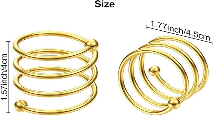 Napkin Rings Set of 12, Gold Napkin Rings Napkin Holders for Cloth Napkins Thankgiving Wedding Christmas Party Dinner Table Decoration(12 Pcs Gold Spring)