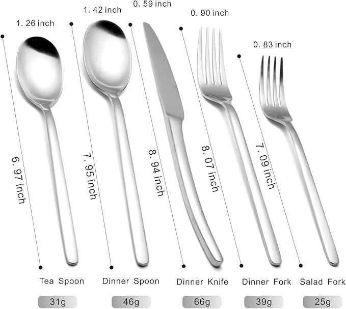 Silverware Set (20, Silver Classic Set02)