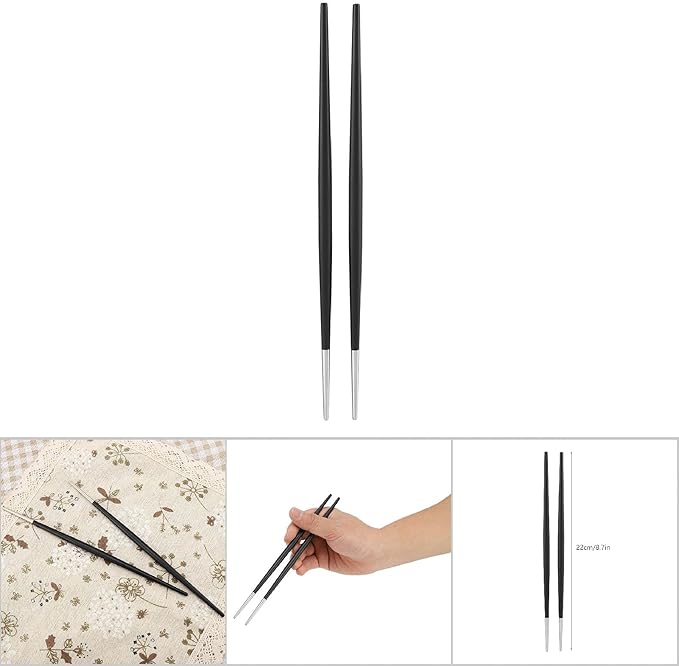 Alvinlite 304 Stainless Steel Chopstick Japanese Sushi Chopsticks Tableware Set Korean Chopsticks Set |Silver Black| chopstick sushi