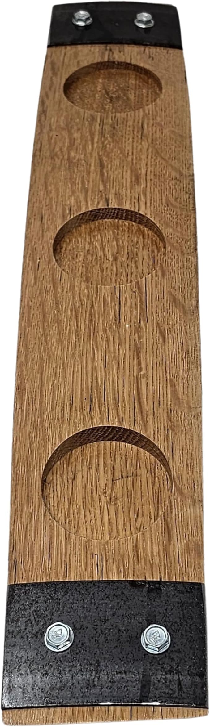 Premium Barrel Stave Whiskey Flight, includes 3 Crystal Glencairn Glasses (Natural with Glass)