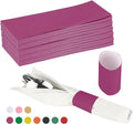 Germiwipe Paper Napkin Bands Box of 500,Napkin Rings Self Adhesive,Silverware Wraps Bands (Burgundy, Burgundy-500pcs)