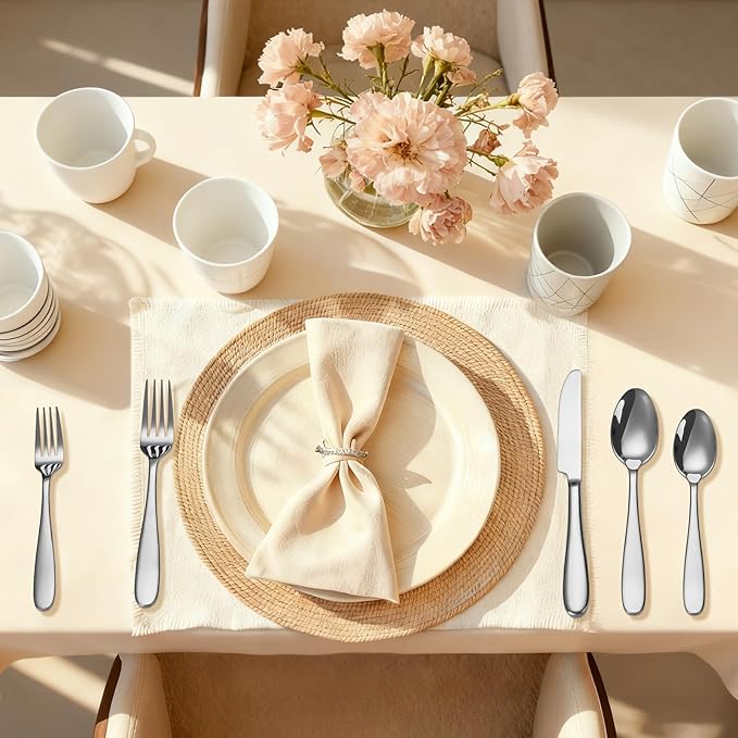 40-Piece Silverware Set, Flatware Set for 8, Food-Grade Stainless Steel Tableware Cutlery Set, Mirror Finished Utensil Sets for Home Restaurant, Forks Spoons and Knives Set, Dishwasher Safe