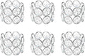 Crystal Metal Napkin Rings Set, Elegant Wedding/Party Table Decor, Shiny Holiday Dinner Accessories Bulk, Bridal Shower Gift, Anniversary, Christmas, Home Decor Essentials (Silver, 6-Pcs)
