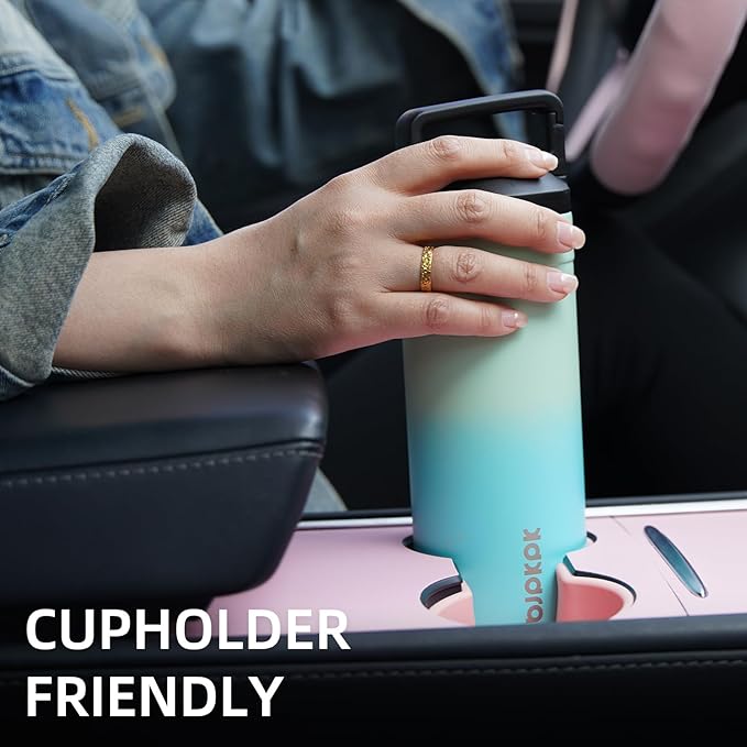 BJPKPK Insulated Water Bottle with 2 Lids,20 oz Double Wall Stainless Steel Vacuum Tumbler Travel Coffee Mug,Wide Mouth Thermal Cup,Cherry Blossom