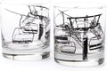 Black Lantern Whiskey Glasses Set of 2 - Ski Lift Old Fashioned Whiskey Glasses for Cocktails Bourbon Scotch and Whisky - Drinking Glasses - 11oz. Heavy Base Tumbler Glasses and Gift Box