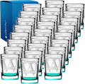 Personalized Square Shot Glasses Set of 25 Teal Bottom 2oz Engraved Initial and Name Custom Gifts, Weddings, Birthdays, Party, Event, Decorations
