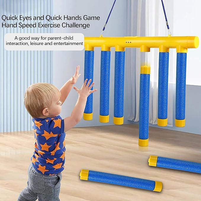 Upgrade Reflex Challenge Game - Drop The Stick, Catch All Drop Sticks Game, Hand Challenge, Hand Eye Coordination Reaction Training Toy, Adjustable Speed