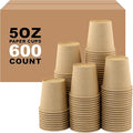 5 oz 600 Pack Disposable Coffee Cups, Bulk Brown Disposable Paper Cups, Coffee Cups for Hot Tea, Chocolate and Cold Drinks