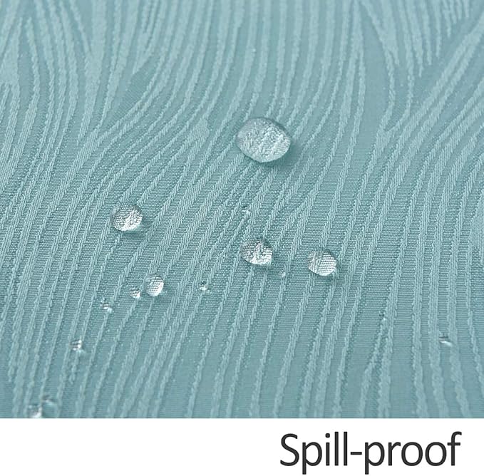 maxmill Square Table Cloth Swirl Design Water Proof Wrinkle Free Spillproof Heavy Weight Soft Tablecloth Decorative Fabric Table Cover for Outdoor and Indoor Square 70 x 70 Inch Turquoise