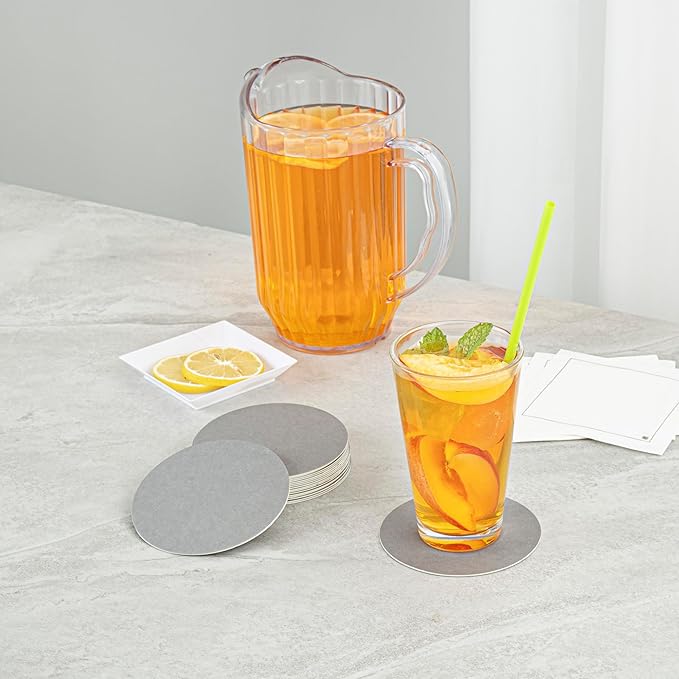 Restaurantware Paper Coasters 100 Pack of 4 Inch Disposable Beverage Coasters Absorbent for Hot and Cold Drinks Gray Coffee Cup Essentials for Table Decor, Kitchen, Home Patio or Living Room