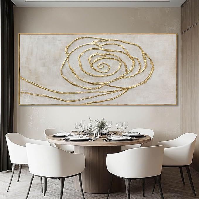 XIANSHOU Minimalist Wall Art Gold Line Wall Decor Vintage Poster 32"x70" Decorative Pictures for Dining Room Area Artwork for Office