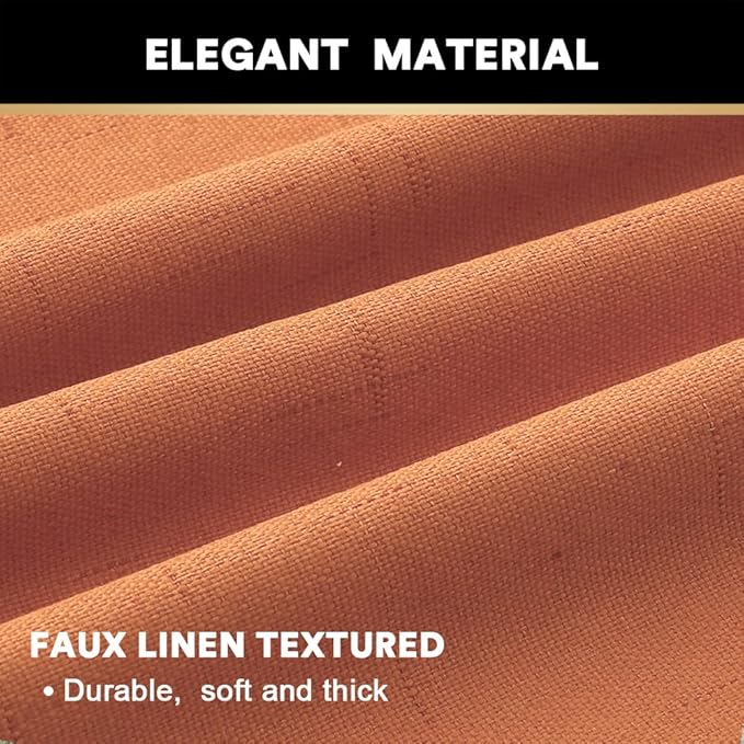 PrinceDeco Blackout Curtains 100% Blackout Curtains for Bedroom Anti-Rust Grommet Thermal Insulated Curtains for Living Room Room Darkening Drapes for Nursery, Set of 2, 52" W x 63" L,Orange