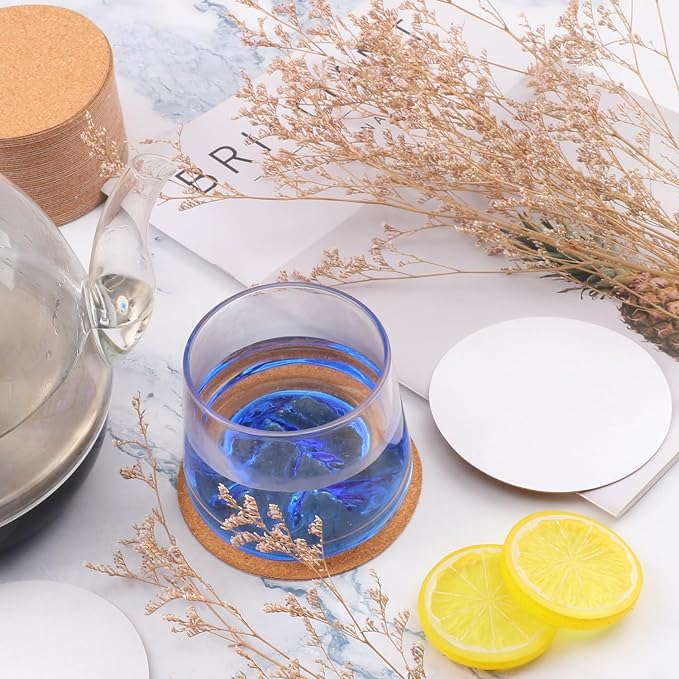 300 PCS 4 Inch Round Self-Adhesive Cork Sheets for Coasters, Cork Coaster Backing Pad for Home Tabletop Decoration