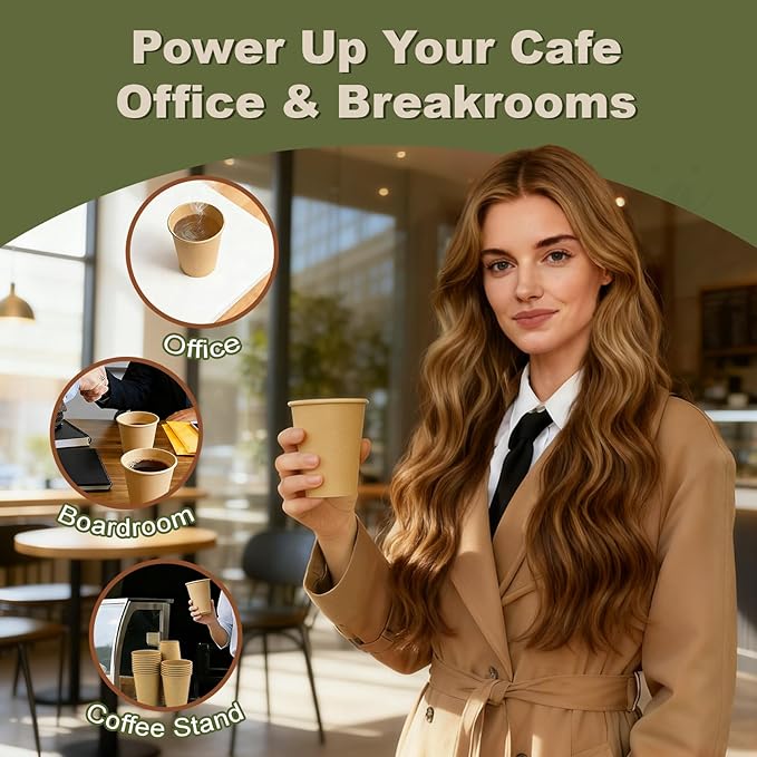 3 oz 600 Pack Disposable Coffee Cups, Bulk Brown Disposable Paper Cups, Coffee Cups for Hot Tea, Chocolate and Cold Drinks
