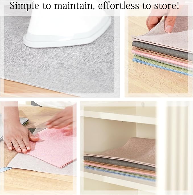 UnivoColors Set of 6 Faux Linen Placemats, Heat-Resistant & Easy-to-Clean,13"x19"for Dining Table, Kitchen, Holiday Meals (Light Grey)