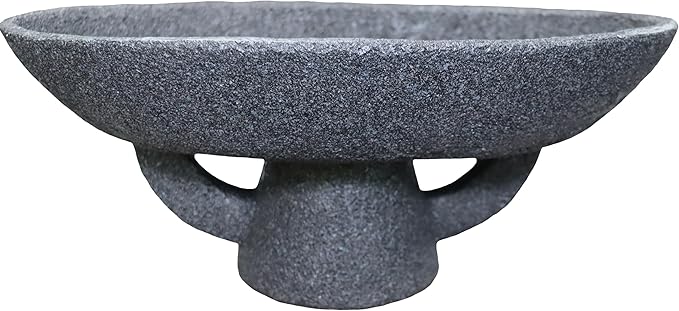 Boho Modern Decorative Bowl decor - Multi functional modern home Pedestal decoration bowl,Handicraft Bowls,Stylish Key Bowl for Entry Table,Fruit Bowls for Kitchen Counter,Artificial Stone Black