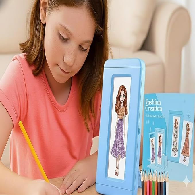 Innosurg Complete Designer Studio, Kids Fashion Rubbing Plates Kit, 15 Double-Sided Texture Art, Includes Crayons, Pencils, Paper & Display Frame, Creative Educational Gift for Boys & Girls 5+