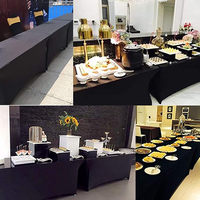 RELIANCER 1 Pack Stretch Spandex Table Covers for Rectangular Tables,6FT Elastic Fitted Tablecloth,Universal Rectangular Table Cloth Protector for Outdoor Party,Wedding,Bar,Birthday,Banquet,Events
