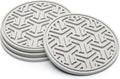 Drink Coasters for Tabletop Protection - Set of 4 No-Slip Silicone Rubber Coasters for Coffee Table, Desk & More - USA-Made Coasters for Drinks w/Liquid-Catching Grooves (Light Gray)