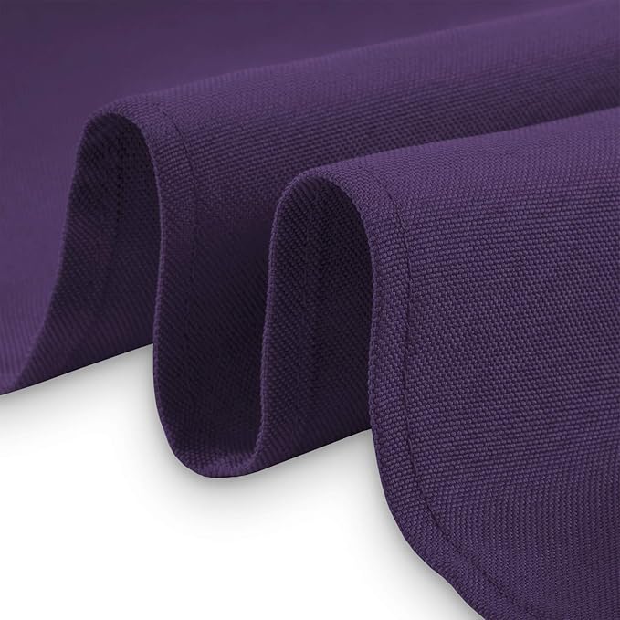 Lann's Linens 90 x 156 Inch Rectangular Tablecloth, Washable Polyester Fabric Table Cloth for Dining Tables, Parties, Restaurants, Weddings - Purple