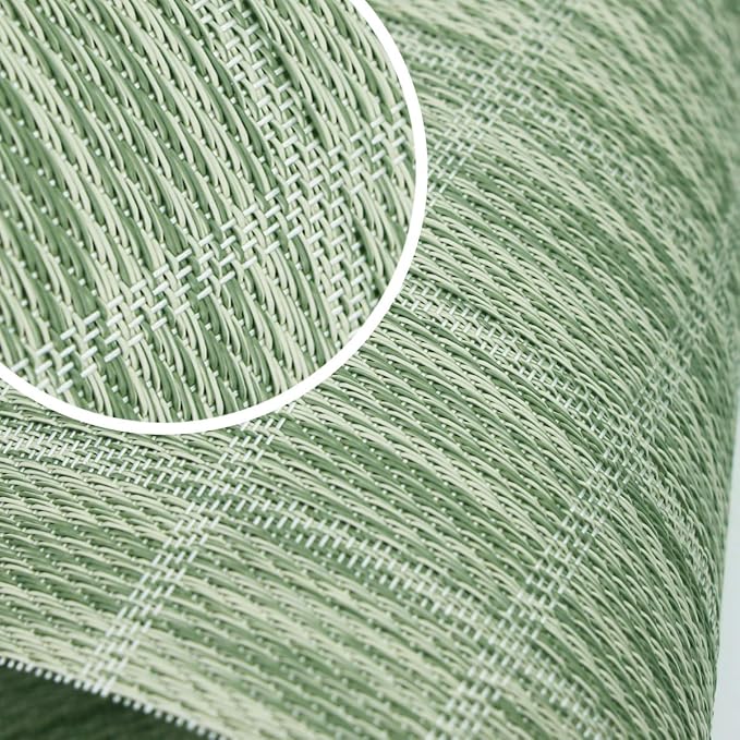 PIGCHCY Countryside Placemats Set of 4 Woven Heat Resistant Placemats Washable Easy to Clean Table Mats for Dining Room and Decor (Pear Green)