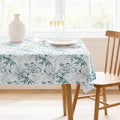 H.VERSAILTEX Linen Table Cloths Floral Printed Tablecloth Spill-Proof Waterproof Table Cover for Dining Buffet Feature Soft and Thick Fabric Wrinkle Free, 60 x 84 Inch, Vintage Botanical - Blue