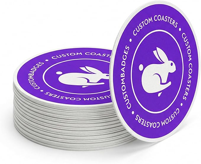 Custom Coasters - Personalized Pulpboard Coasters with Your Own Logo or Photo (10-1000 Pack) (4 inch Round)