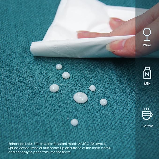 BALCONY & FALCON Rectangle Tablecloth Washable Wrinkle Resistant and Water Proof Table Cloth Decorative Linen Fabric Tablecloths for Dining Parties Kitchen Wedding and Outdoor Use (Teal, 55x70)