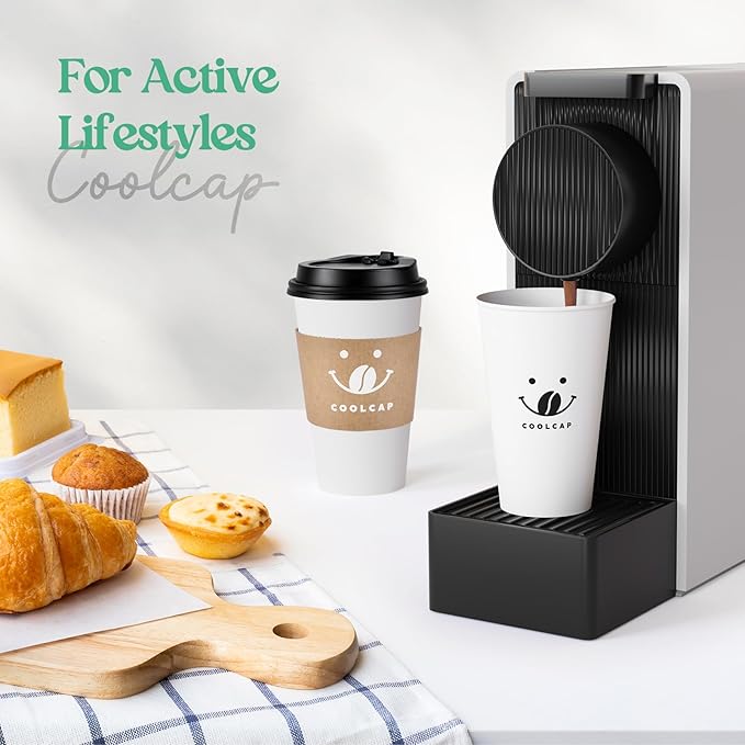 Coffee Cups with Lids and Sleeves, 12 Ounce 50 pack To Go Coffee Cups with Lids, Disposable Hot Coffee Paper Cups Bulk for Hot Beverage (12 Ounce, White)