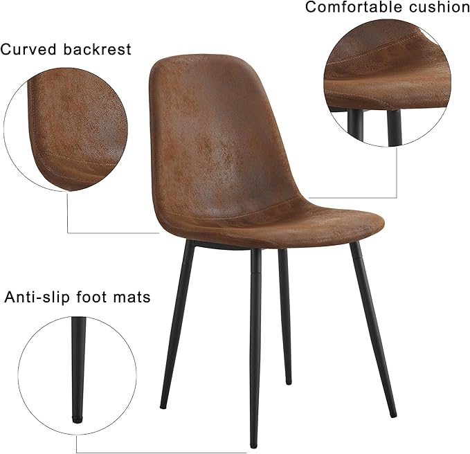 Dining Table Set for 4,Modern Rectangle Dining Table and Fabric Dining Chairs 4, 5 Piece Kitchen Table and Chairs for 4