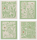 Spring Flower Swedish Dishcloths for Kitchen, Boho Sage Green Swedish Dish Cleaning Cloths for Floral, 4 Pack Dish Towels for Kitchen, Papaya Reusable Paper Towels Washable
